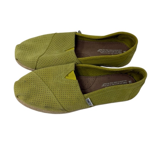 TOMS Perforated Green Casual Slip-Ons - Picture 2 of 10